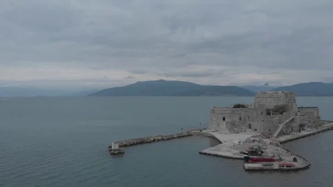 Nafplio-06 Left to right from the side of Bourtzi castle Stock Footage 103364219
