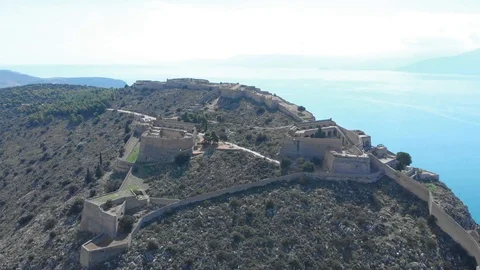 Nafplio-19-CG Left to right and counterclockwise above Palamidi castle Stock Footage 103363999