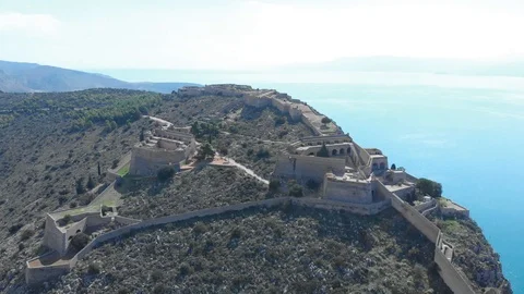 Nafplio-20-CG Left to right and counterclockwise above Palamidi castle Stock Footage 103363979