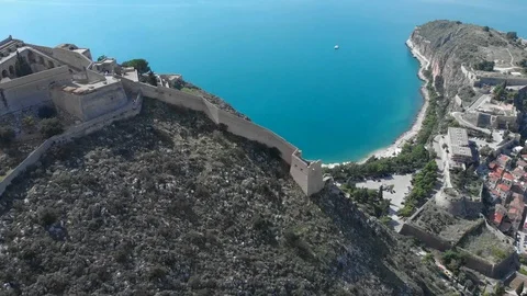 Nafplio-25-CG Left to right side of Palamidi castle Stock Footage 103363842