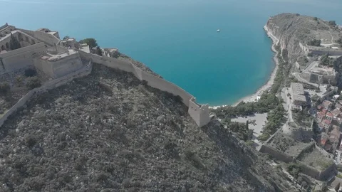Nafplio-25 Left to right side of Palamidi castle Stock Footage 103363861