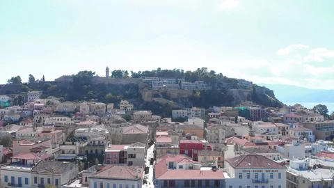 Nafplio-34-CG Left to right showing the urban setting Stock Footage 103363548