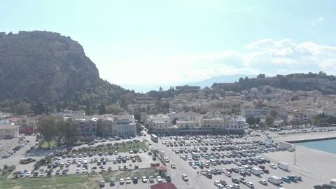 Nafplio-38 Right to left and clockwise showing the urban setting Stock Footage 103363484