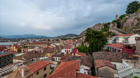Nafplio Sunset Stock Footage 52187013