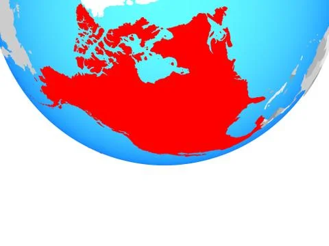 NAFTA memeber states on globe Stock Illustration