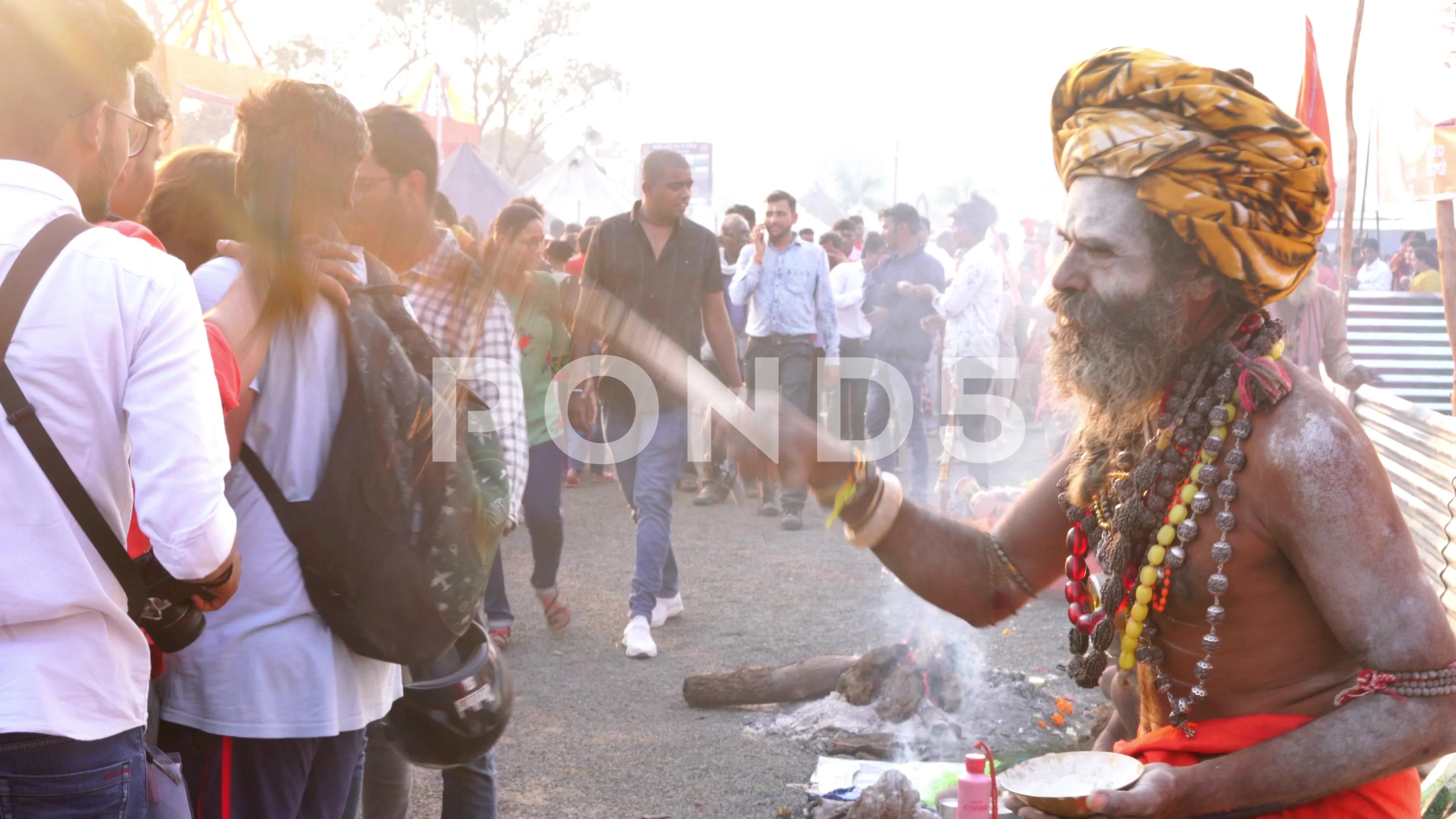 Naga Sadhu Baba Showing Their Arts During Festival