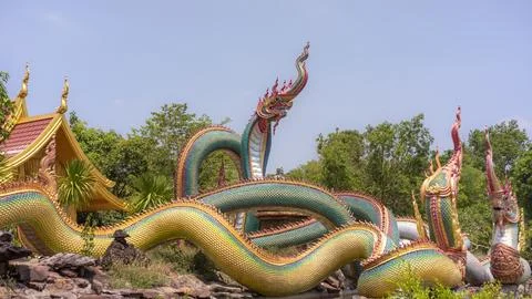 The Naga statue Stock Photos