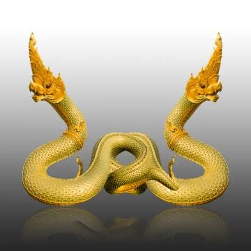 Naga Thai statue with shadow Foto stock