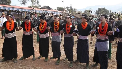Naga tribal women dancing hand in hand Stock Video Pond5