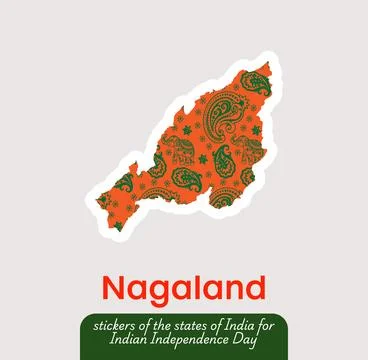 Nagaland vector sticker Stock Illustration