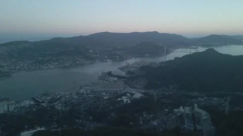 Nagasaki from a mountain Stock Footage 293952054