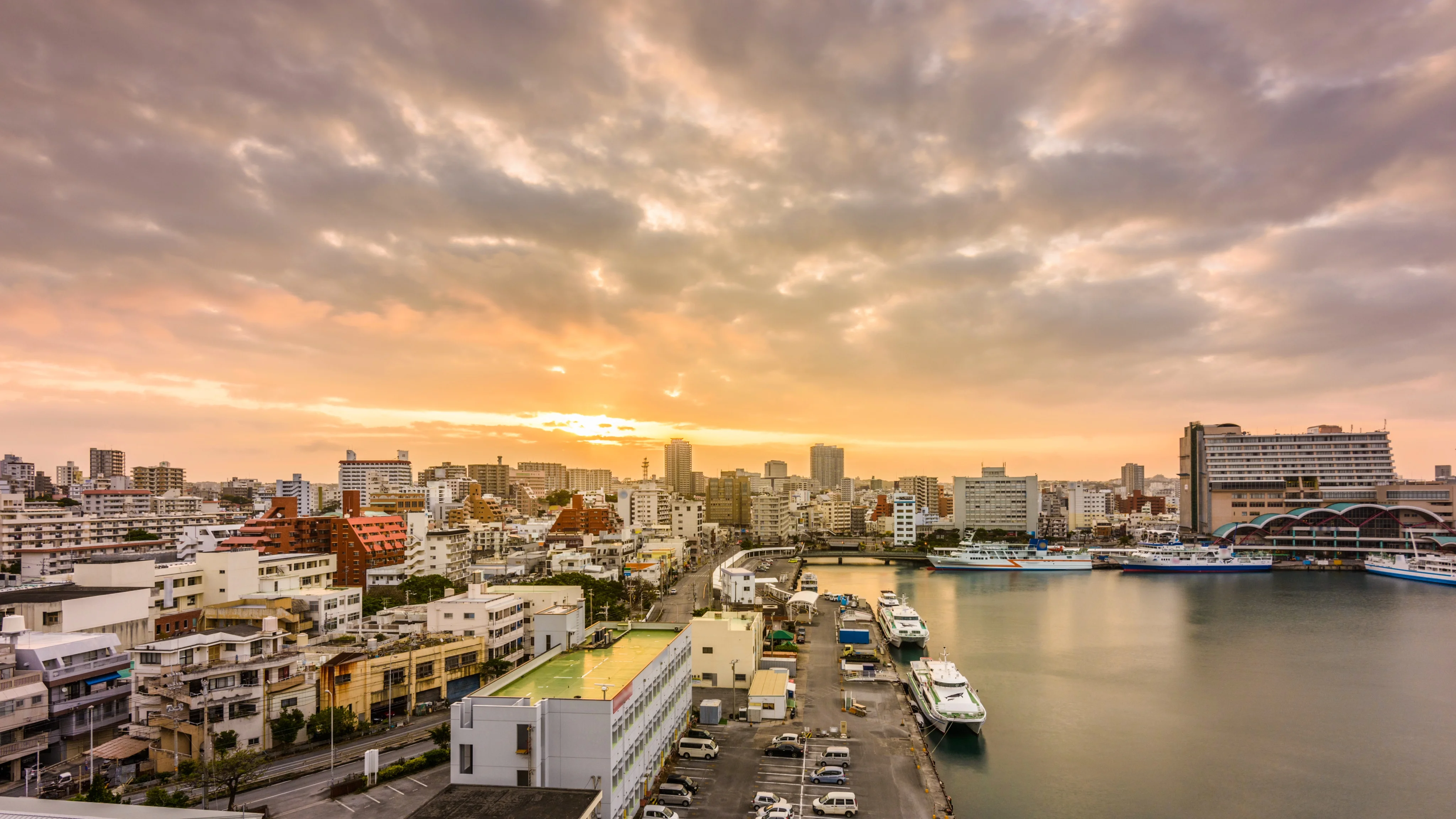 Naha, Okinawa, Japan Downtown Skyline At Dawn Over Tomari, 48% OFF