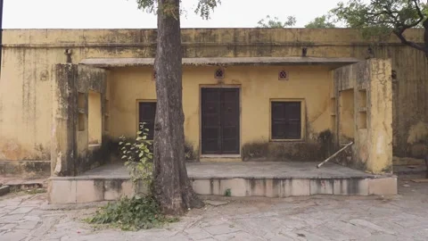 Nahargarh Fort Haunted Interior Tracking Shot Old House Jaipur for film Stock Footage 332065730
