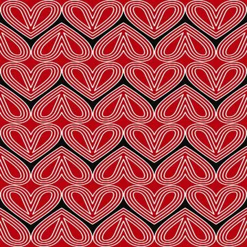 Nahtlosmuster Doppelherz seamless graphical pattern with rows of hearts Co... Stock Photos