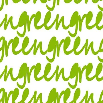 Nahtlosmuster green seamless pattern with the written seamless word green ... 写真素材