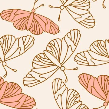 Nahtlosmuster seamless pattern, rasterized vector graphic witht butterflie... Foto stock