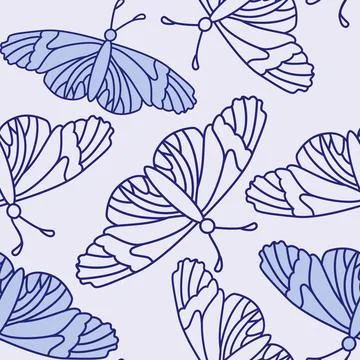 Nahtlosmuster seamless pattern, rasterized vector graphic with butterflies... Stock Photos