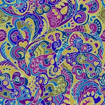 Nahtlosmuster seamless pattern, rasterized vector graphic paisley Copyrigh... Stock Photos