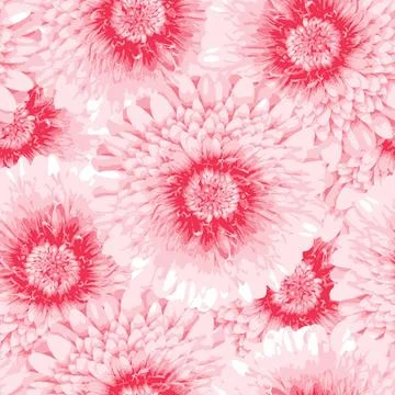 Nahtlosmuster seamless pattern, rasterized vector graphic with gerbera Cop... 写真素材