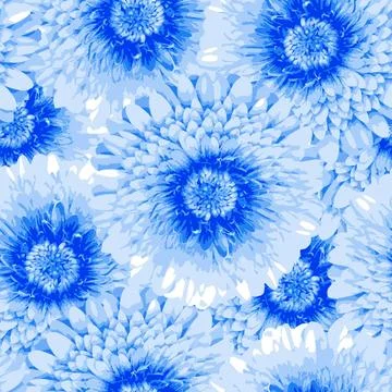 Nahtlosmuster seamless pattern, rasterized vector graphic with blue gerber... Stock Photos