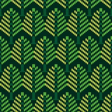 Nahtlosmuster seamless rapport pattern with knitted trees Copyright: xZoon... Stock Photos