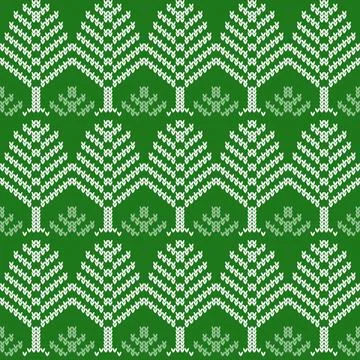 Nahtlosmuster seamless rapport pattern with knitted trees Copyright: xZoon... 写真素材