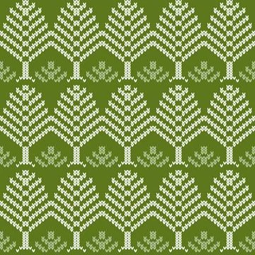 Nahtlosmuster seamless rapport pattern with knitted trees Copyright: xZoon... Stock Photos