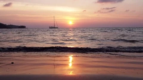Nai Yang beach sunset Video stock 73911893