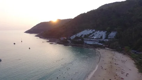 Naiharn beach on the sunset Stock Footage 121893813