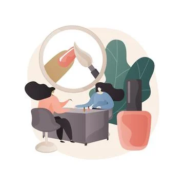 Nail bar abstract concept vector illustration. Stock Illustration