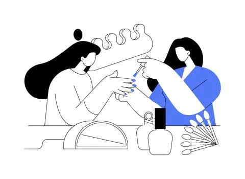 Nail bar abstract concept vector illustration. Stock Illustration