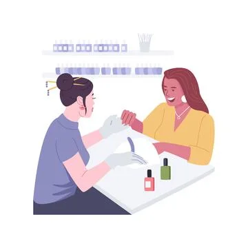 Nail bar isolated cartoon vector illustrations. Ilustración de archivo