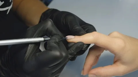 Nail care with professional tools. Stock Footage
