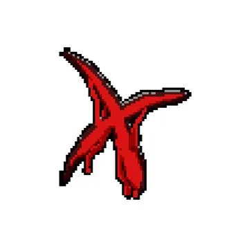 Nail claw scratch pixel art vector illustration Stock Illustration
