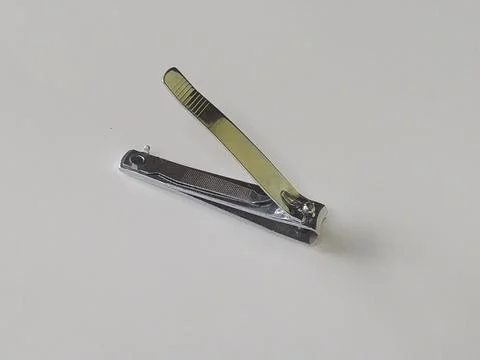 Nail clipper on a white background Stock Photos