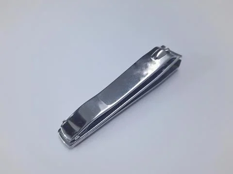 Nail clipper on white background Foto stock