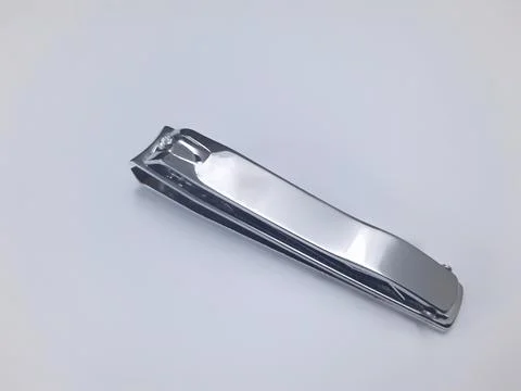 Nail clipper on white background Foto stock