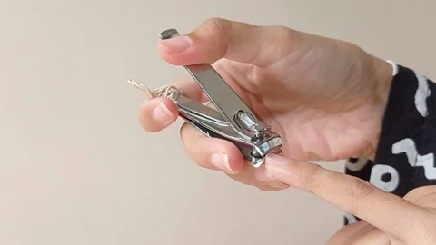 Nail clipping for the routine for every two weeks Stock Footage 151025642