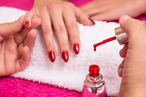 Nail coloring Stock Photos