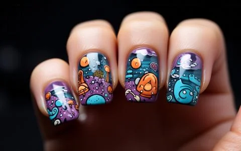 Nail design close-up Stock Photos