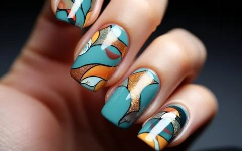 Nail design close-up Stock Photos