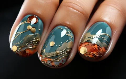 Nail design close-up Stock Photos