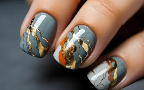 Nail design close-up Stock Photos