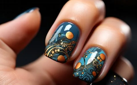 Nail design close-up Stock Photos