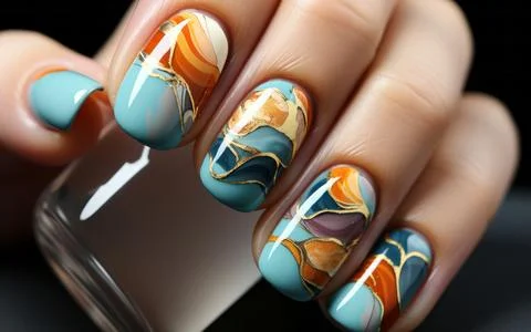 Nail design close-up Stock Photos