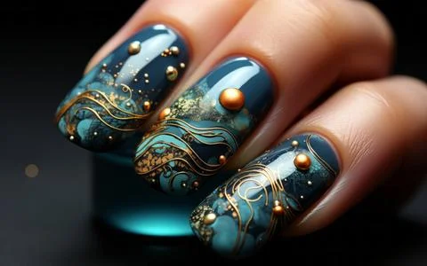 Nail design close-up Stock Photos