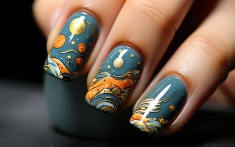Nail design close-up Stock Photos