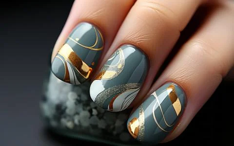 Nail design close-up Stock Photos