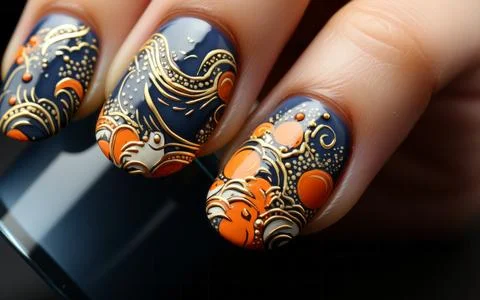 Nail design close-up Stock Photos