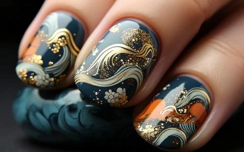 Nail design close-up Stock Photos